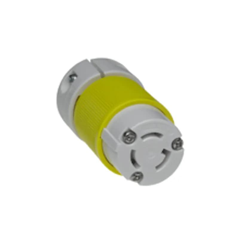 Woodhead 4729YL - Safeway® Connector 2 Pole/3 Wire, NEMA L5-15, 125V, Yellow