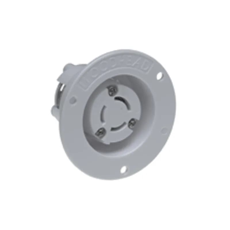 Safeway® Flanged Receptacle with Locking Blade, 3 Pole/3 Wire, Non-NEMA 15A/125V, 10A/250V