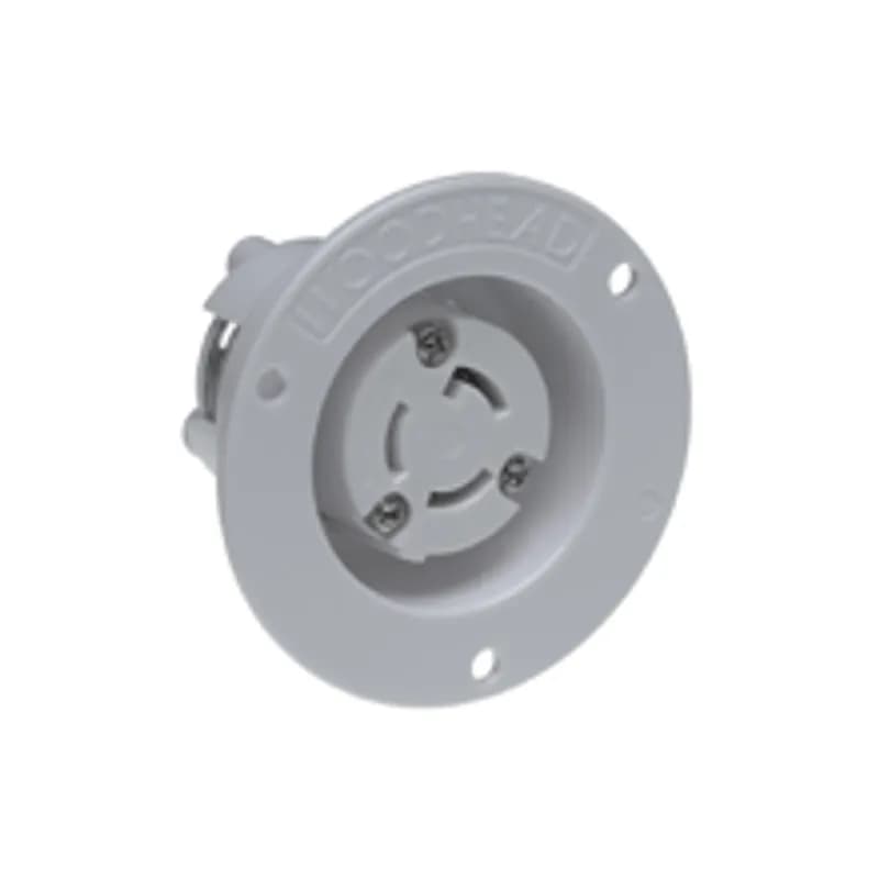 Safeway® Flanged Receptacle with Locking Blade, 2 Pole/3 Wire, NEMA L5-15, 125V