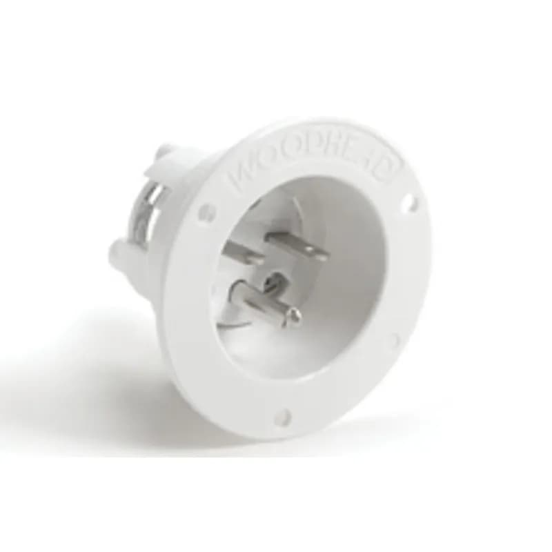 Woodhead 2434MB - Safeway® Flanged Inlet with Locking Blade, 2 Pole/3 Wire, NEMA L7-15, 277V