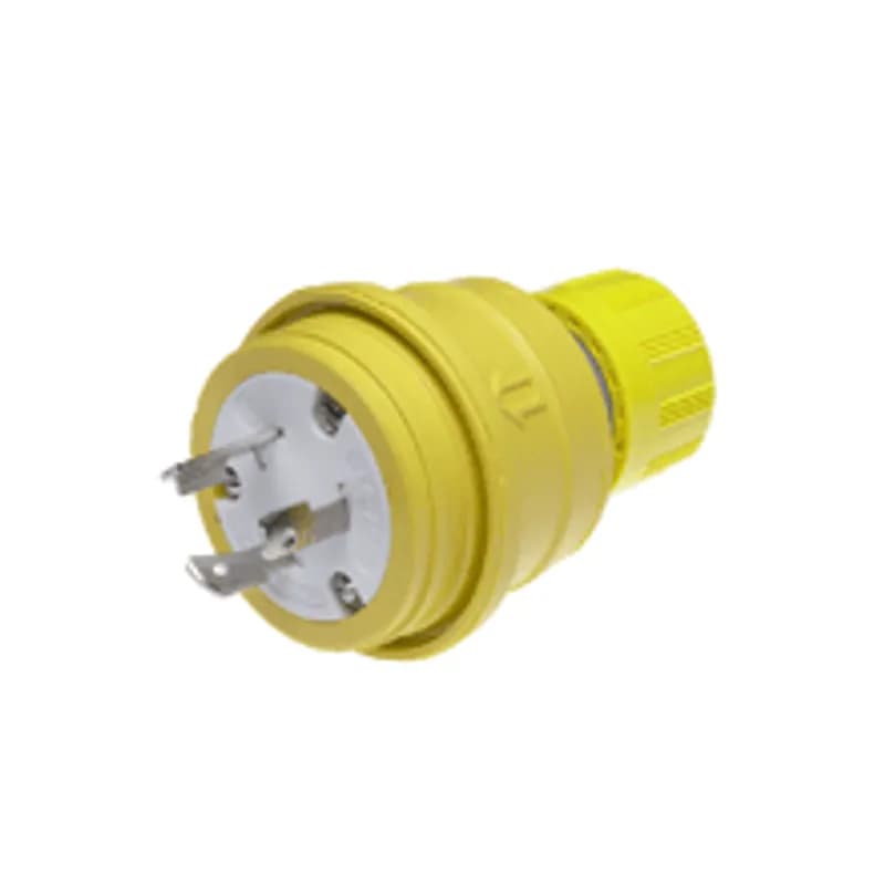 Woodhead 26W48 - Watertite® Plug with Locking Blade, 2 Pole/3 Wire, NEMA L6-20, 250V, Cord Grip Body Size F3