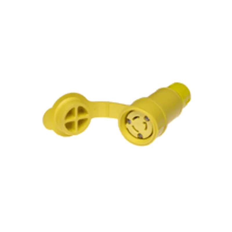 Woodhead 25W47 - Watertite Extreme Connector with Locking Blade, 2 Pole/3 Wire, NEMA L5-15, 125V, Cord Grip Body Size F2, Silicone Husk