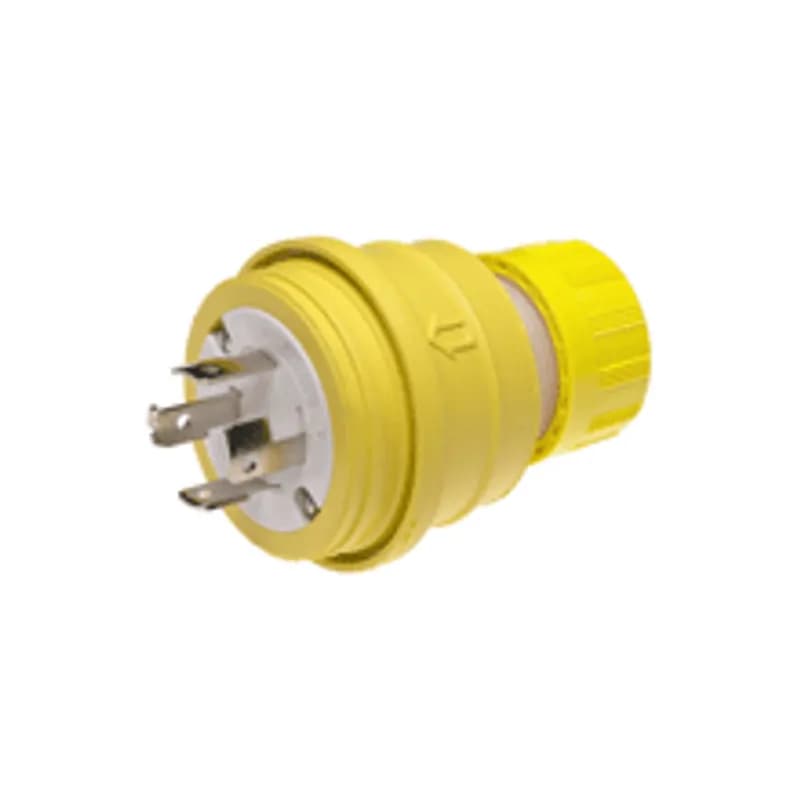 Woodhead 26W09 - Watertite® Plug with Locking Blade, 4 Pole/4 Wire, Non-NEMA, 208V, Cord Grip Body Size F4