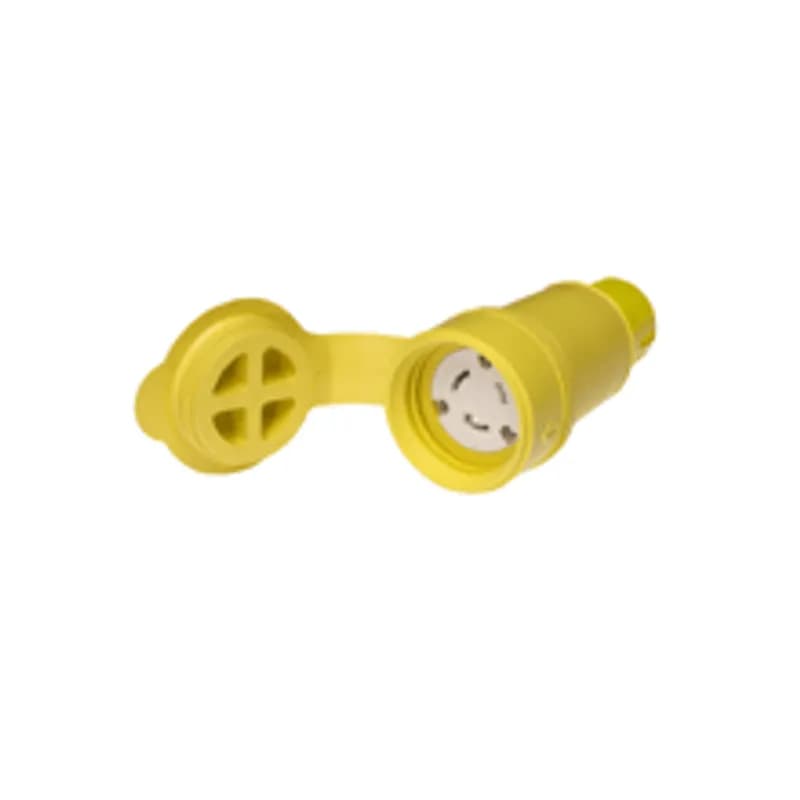 Woodhead 27W48 - Watertite® Connector with Locking Blade, 2 Pole/3 Wire, NEMA L6-20, 250V, Cord Grip Body Size F3