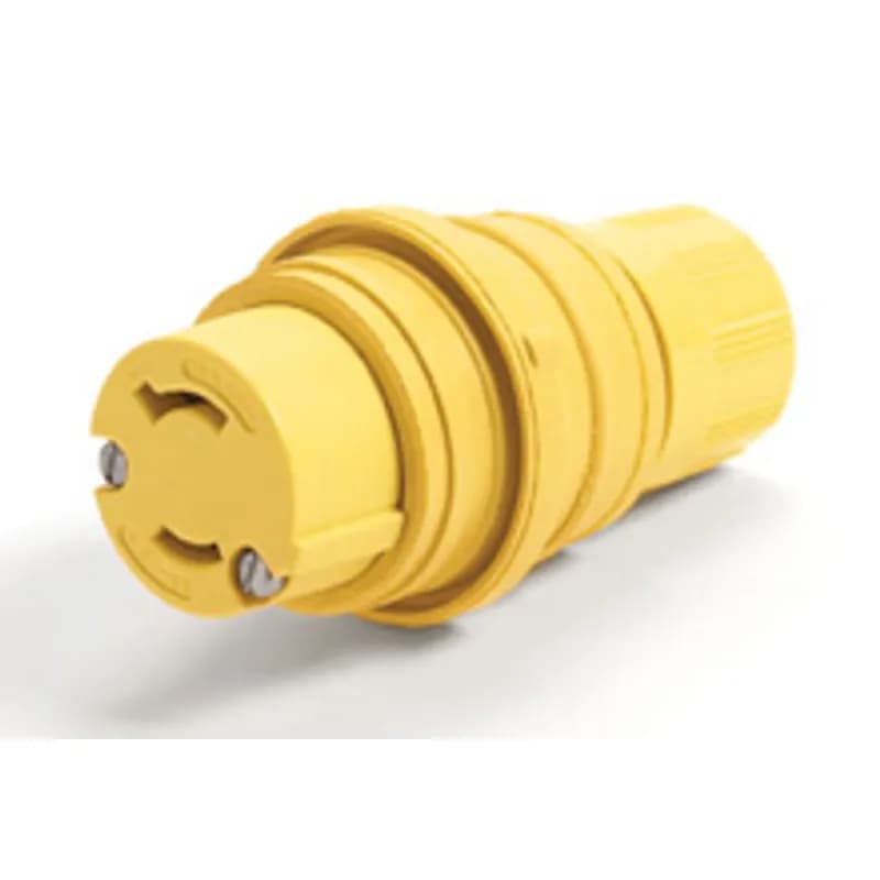 Watertite Extreme Connector for Male Receptacle with Locking Blade, 2 Pole/2 Wire, NEMA L1-15, 125V, F2, Silicone Husk