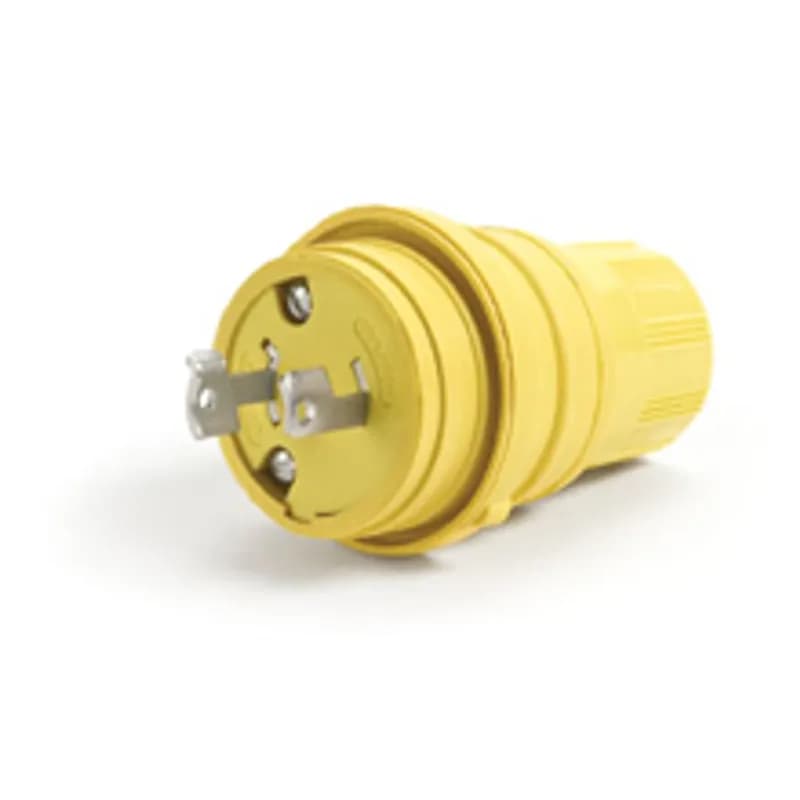 Woodhead 24W04 - Watertite Extreme Plug, Locking Blade, 2 Pole/2 Wire, NEMA L1-15, 125V, Cord Grip Body Size F2, Silicone Husk