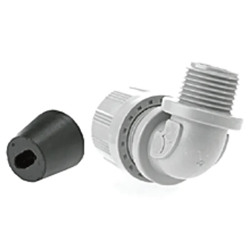 MAX-LOC® Strain Relief Cord-Sealing Grip for UF Cable, 1/2" NPT, 90° Angle Male, Cable Diameter 5.54-10.46mm (.218-.412")