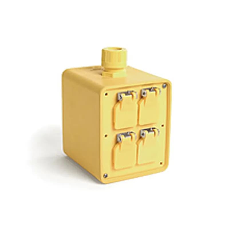 Super-Safeway® Multiple Outlet Box, 2-Sided, F3 (3/4") Cord Grip Body, with (2) Double Duplex Cover Plates