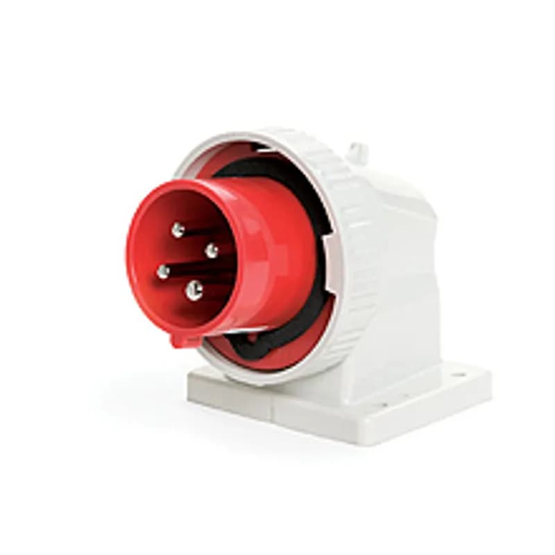 60 Amp Watertite® Pin & Sleeve Angled Inlet, 3 Pole/4 Wire, 3ø 480V, Red