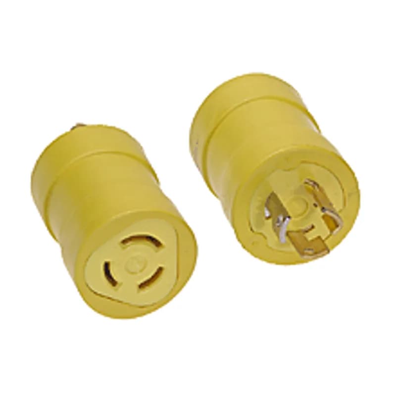 Woodhead 1719 - Safeway® Locking Blade Adapter Non-NEMA Receptacle - Female End 15A/125V, NEMA L5-15 Plug - Male End, 15A/125V