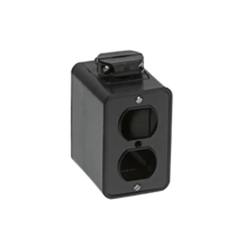 Super-Safeway® Multiple Outlet Box, Standard Depth, 2-Sided, Cord Clamp, Duplex Cover Plates, Black