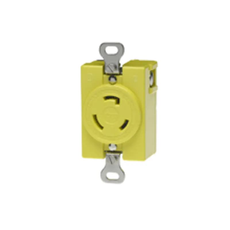 Safeway® Single Heavy Duty Corrosion-Resistant, Spec - Grade Receptacle with Locking Blade, 2 Pole/3 Wire, NEMA L5-20, 125V