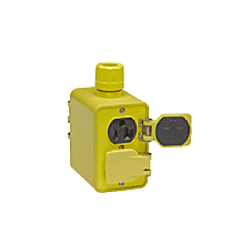 Super-Safeway® Multiple Outlet Box, Standard Depth, 2-Sided, F2 (1/2"), NEMA 5-15 Duplex Receptacles with Flip Lids