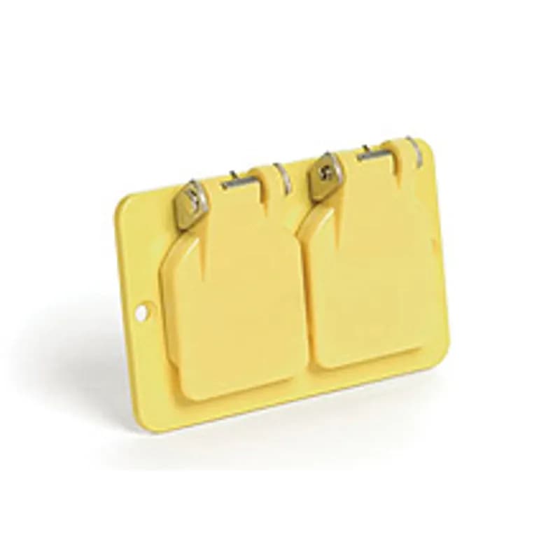 Woodhead 3056 - Super-Safeway® Multiple Outlet Coverplate, Duplex Flip Lid, Yellow