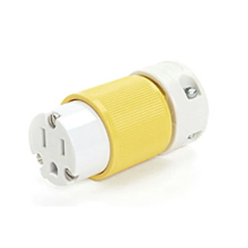 Woodhead 85269YL - Safeway® Hospital Duty Connector, 2 Pole/3 Wire, NEMA 5-15 , 125V, Yellow