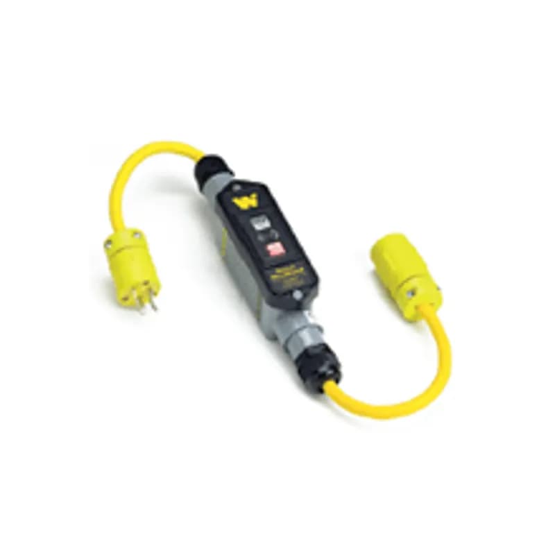 Woodhead 20051-1M - Super-Safeway® In-Line Industrial GFCI, Portable, Single Phase, Manual Reset, 1433 Plug, 1533 Receptacle, 20A, 120V, 0.61m (2.0') Cord Length