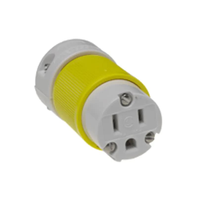Safeway® Connector, 2 Pole/3 Wire, NEMA 5-15, 125V, Yellow