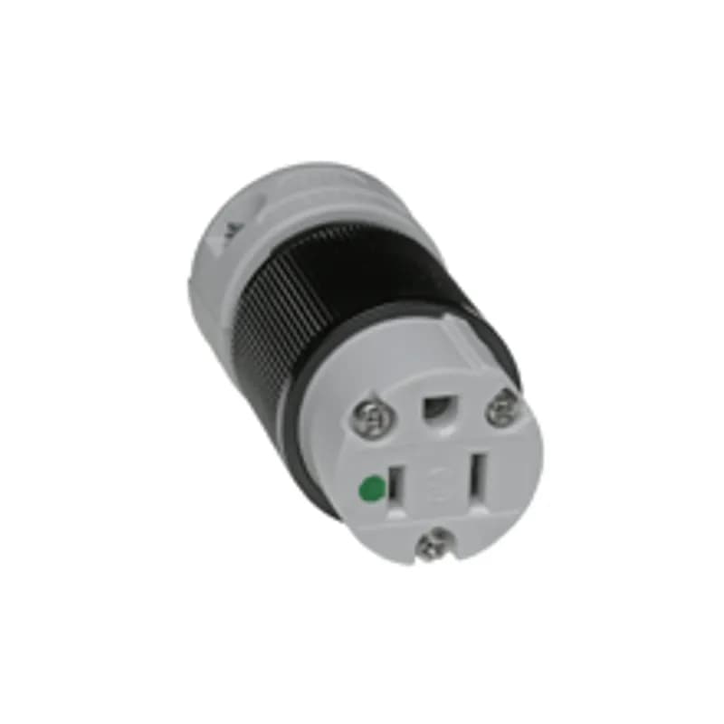 Safeway® Hospital Duty Connector, 2 Pole/3 Wire, NEMA 5-15 , 125V, Black