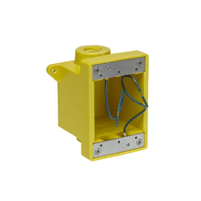 Woodhead® F.D. Yellow Glass-Filled Polyester Box, Corrosion -resistant (2) 12.70mm (.500") Threaded Knock-out Openings
