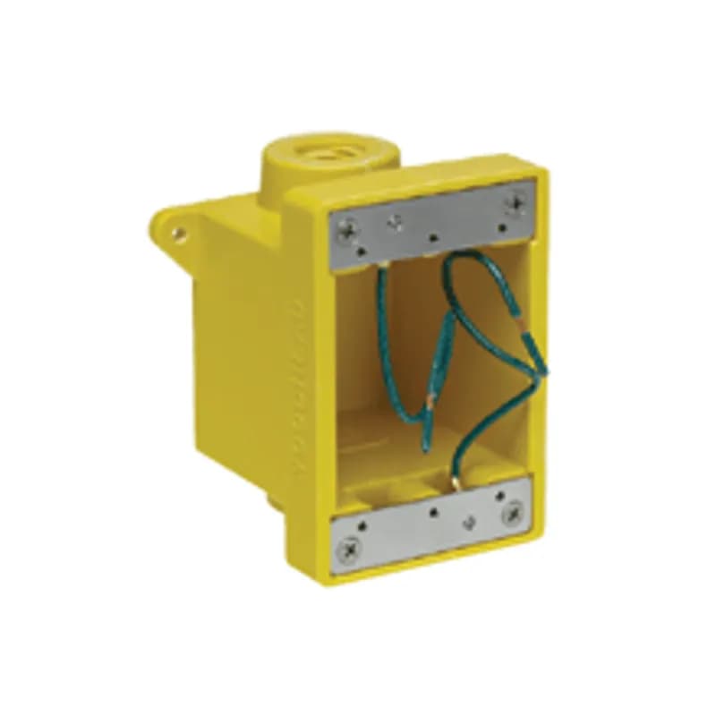 Woodhead® F.D. Yellow Glass-Filled Polyester Box, Corrosion -resistant (2) 25.40mm (1.000") Threaded Knock-out Openings