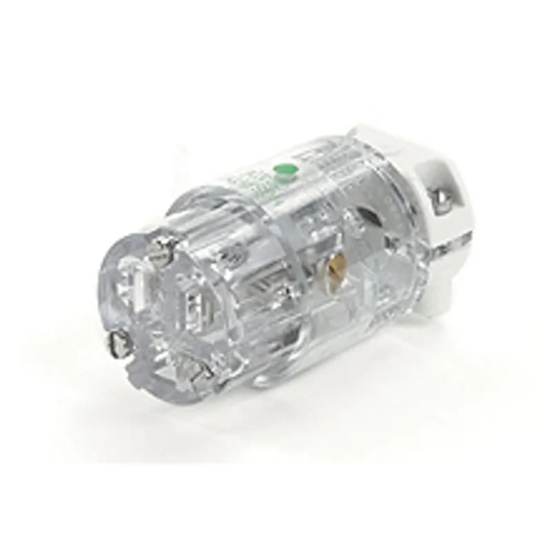 Safeway® Hospital Duty Connector, 2 Pole/3 Wire, NEMA 5-15 , 125V, Transparent