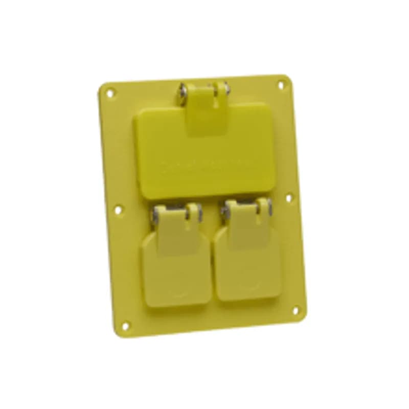 Woodhead 3267W - Super-Safeway® Multiple Outlet Coverplate, (1) GFCI & (1) Duplex with Flip Lids