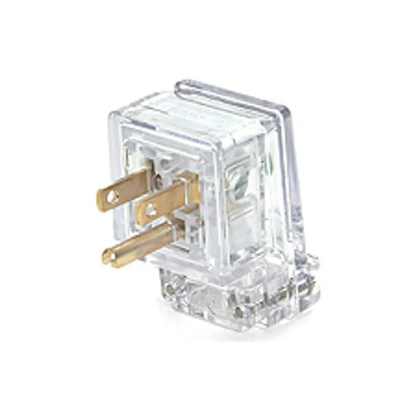 Safeway® Right Angle Plug Hospital Grade, 2 Pole/3 Wire, NEMA 5-15, 125V, Transparent