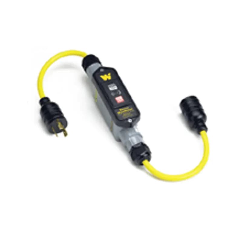 Woodhead 24052-1MLDM - Super-Safeway® In-Line Industrial GFCI, Manual Reset, Molded NEMA L6-20 Plug & Connector, 20A, 240V, 0.61m (2.0' )Cord Length