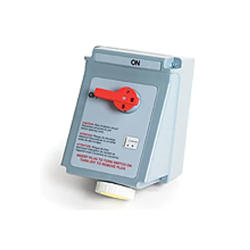 Woodhead 430MI7 - 30 Amp Safeway® Pin & Sleeve Mechanical Interlock with Flip Lid, 3 Pole/4 Wire, 3ø 480V, Red
