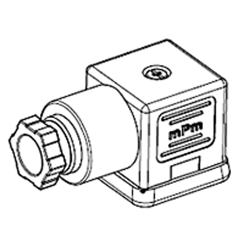 mPm® DIN Valve Connector, Form A, PG11 Internal Threads, 3 Pole Plus Ground Terminal, 250V AC/300V DC, Black Nitrile Gasket and Screw, Bulk Pack Mounted