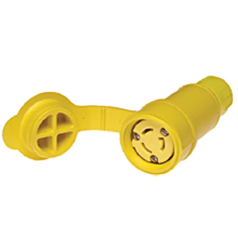 Woodhead 25W47GCM - Watertite® Ground Fault Monitoring Connector with Locking Blade 2 Pole/3 Wire, NEMA L5-15, 125V, Cord Grip Body Size F2