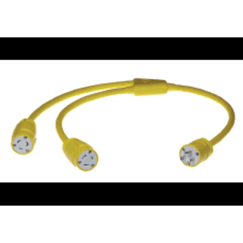 Super-Safeway® Standard Molded Y Cordset, 2 Pole/3 Wire SOOW Cordset, Cordset Length 0.91m (3.0' ), NEMA L6-30, 250V