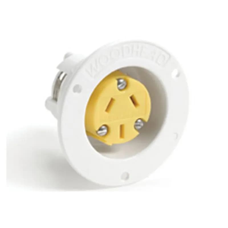 Safeway® Flanged Receptacle, 3 Pole/3 Wire, Non-NEMA 15A/125V, 10A/250V