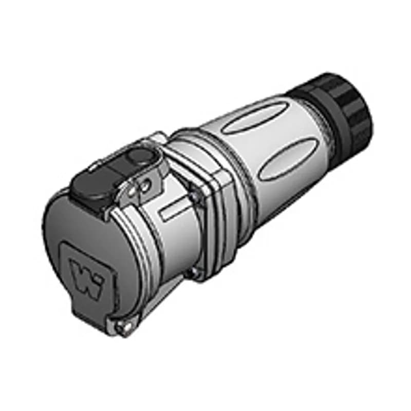 Woodhead ARC30FHE03 - Woodhead ArcArrest Receptacle with Handle, Switch-Rated, 30.0A, 480V AC, 3-Pole+Ground, Insulator Keying Position 4, Three Grommets Included