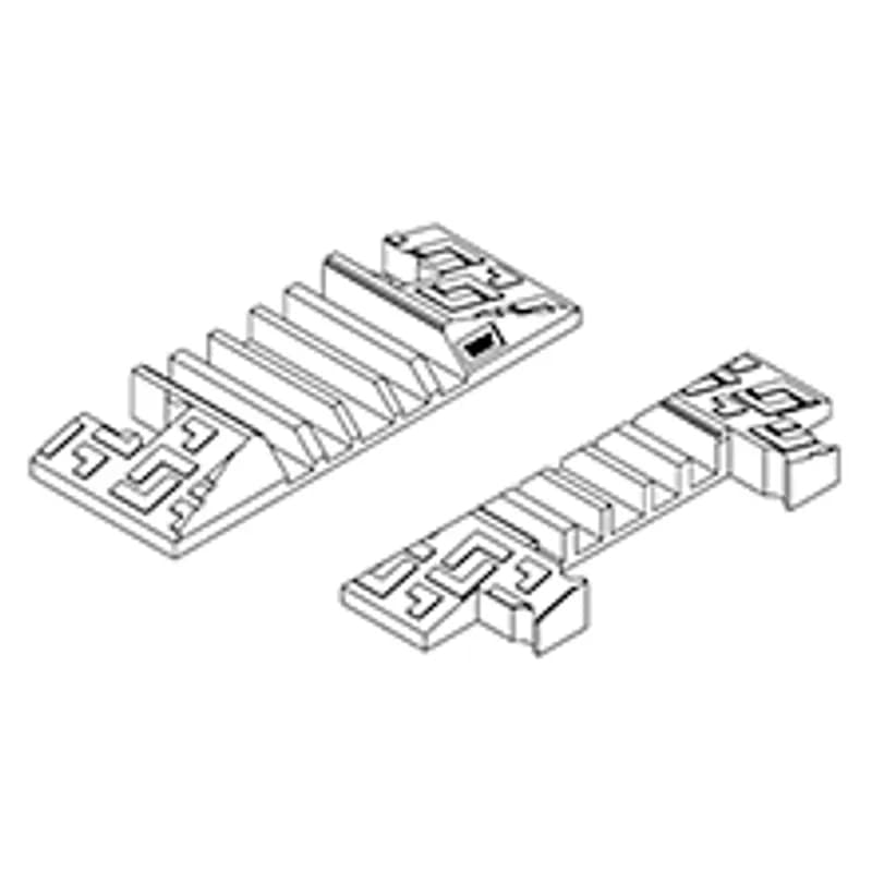 Super-Safeway Cable Protector End Caps, 5-Channel, Male and Female, Black