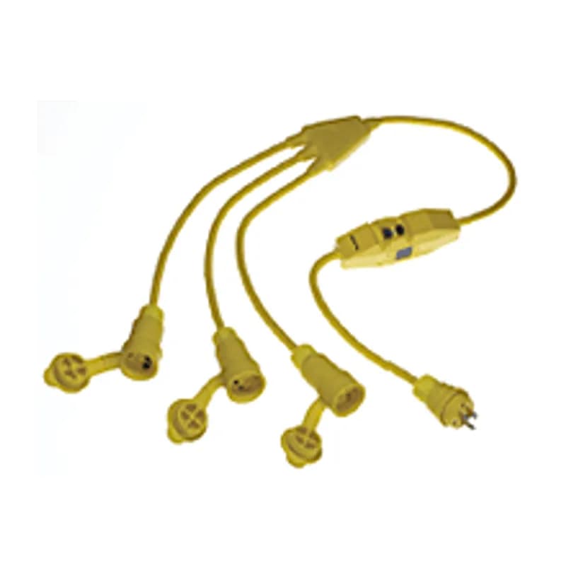 Watertite® Standard Molded W Cordset, 2 Pole/3 Wire SJOW Cordset, Cordset Length 0.91m (3.0' ), NEMA L5-20, 125V, Inline GFCI