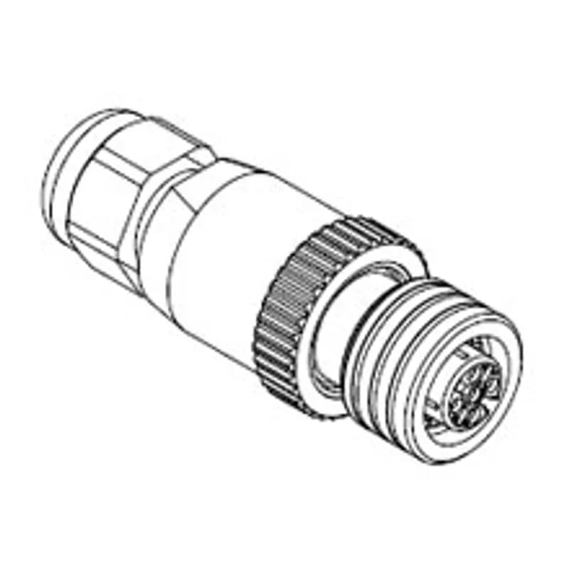 Ultra-Lock® (M12) Single Keyway with PG7 Cable Fitting, Female, 4 Pole, Straight, Cable Diameter 3.30-6.60mm