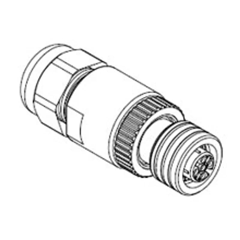 Ultra-Lock® (M12) Single Keyway with PG9 Cable Fitting, Female, 4 Pole, Straight, Cable Diameter 4.10 - 8.10mm