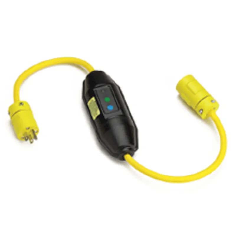 Woodhead 15051-1M - Super-Safeway® In-Line Industrial GFCI, Manual Reset, NEMA 5-15, 15A, 120V, 0.61m (2.0' )Cord Length
