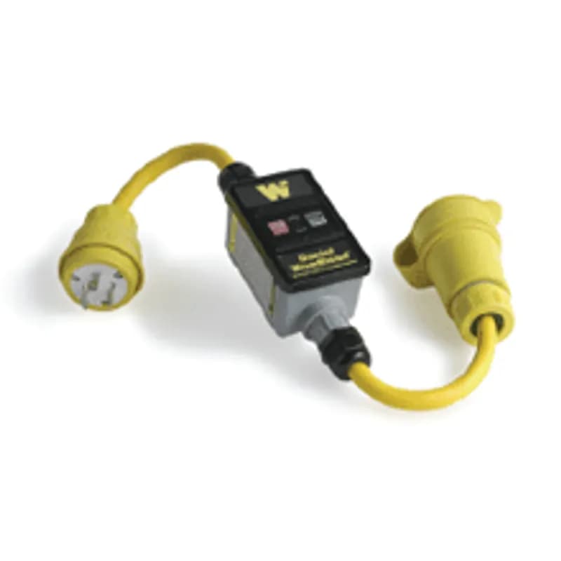 Super-Safeway® In-Line Industrial GFCI, Portable, Single Phase, Manual Reset, NEMA L5-30 Plug, NEMA L5-30 Receptacle, Watertight, 30A, 120V, 0.61m (2.0') Cord Length