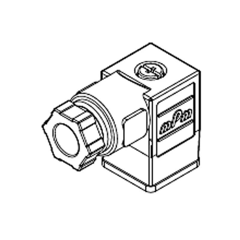 mPm® DIN Valve Connector, Form C - Industrial, PG7 Internal Threads, 3 Pole Plus Ground Terminal, 250V AC/300V DC, Black Nitrile Flat Gasket and Screw, Bulk Pack Mounted