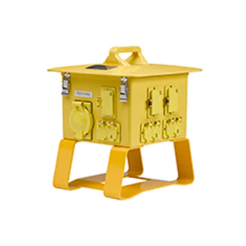 Woodhead DY5-6E1H - Super-Safeway Portable Power Distribution Box, Feed-Thru, (6) GFCI Protected NEMA 5-20 Duplex Receptacles, (1) NEMA L6-30 Locking Receptacle, NEMA Type 3R Rainproof