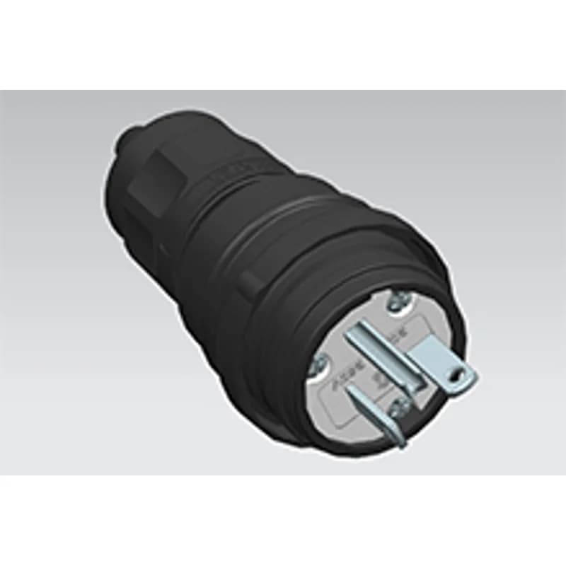 Watertite Extreme Extra Hard Outdoor Plug, 2 Pole/3 Wire, NEMA 6-20, 250V, Cord Grip Body Size F2, Black, Petrochemical Grade