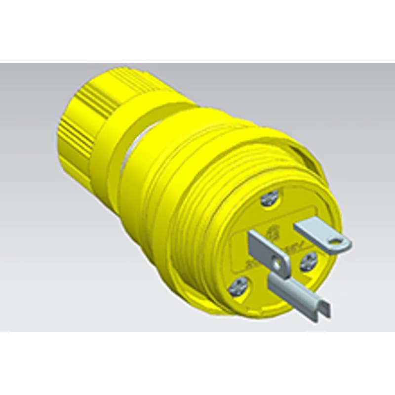 Woodhead 14W33-P - Watertite Extreme Plug, 2 Pole/3 Wire, NEMA 5-20, 125V, Cord Grip Body Size F2, Petrochemical Grade