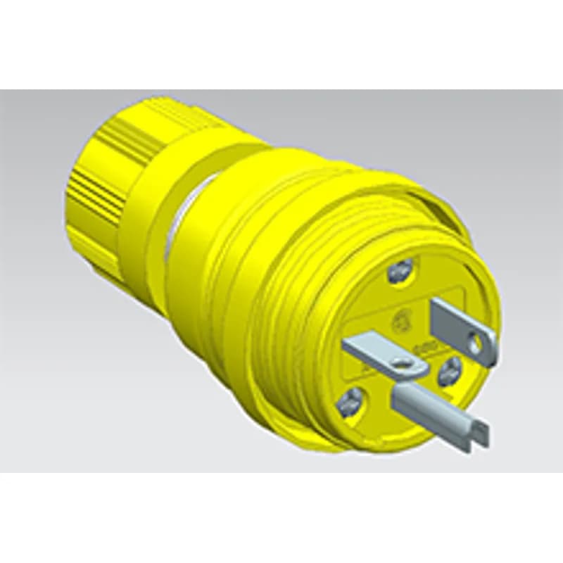 Watertite Extreme Plug, 2 Pole/3 Wire, NEMA 6-20, 250V, Cord Grip Body Size F2, Petrochemical Grade