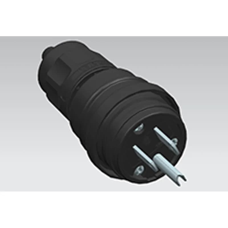Watertite Extreme Plug 2 Pole/3 Wire, NEMA 5-15, 125V, Cord Grip Body Size F2, Black, Petrochemical Grade