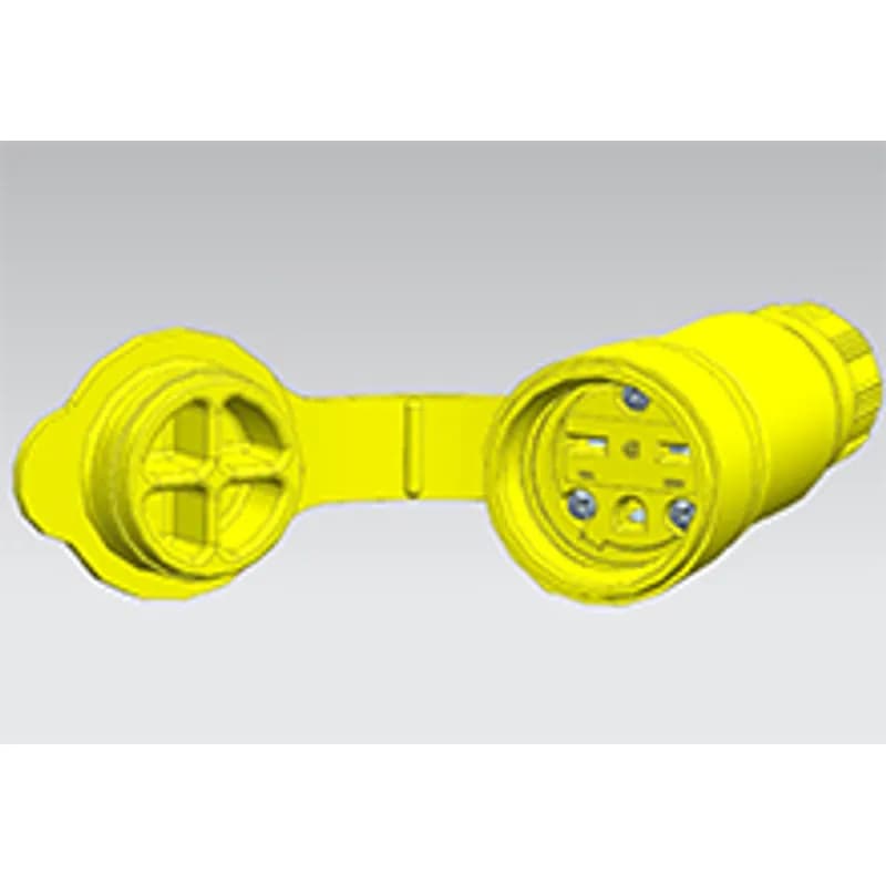 Watertite Extreme Receptacle Connector, 2 Pole/3 Wire, NEMA 6-15, 250V, Cord Grip Body Size F2, Petrochemical Grade