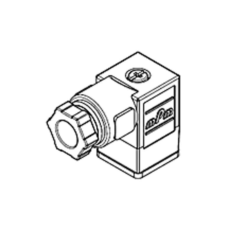 mPm® DIN Valve Connector, Form C, PG7 Internal Threads, 2 Pole Plus Ground Terminal, 250V AC/300V DC, Black Nitrile Flat Gasket, Bulk Pack Mounted