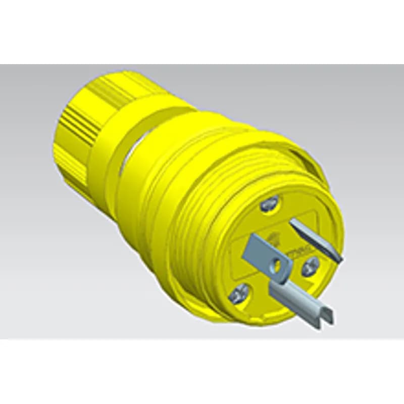 Watertite Extreme Plug, 2 Pole/3 Wire, NEMA 7-15, 277V, Cord Grip Body Size F2, Petrochemical Grade