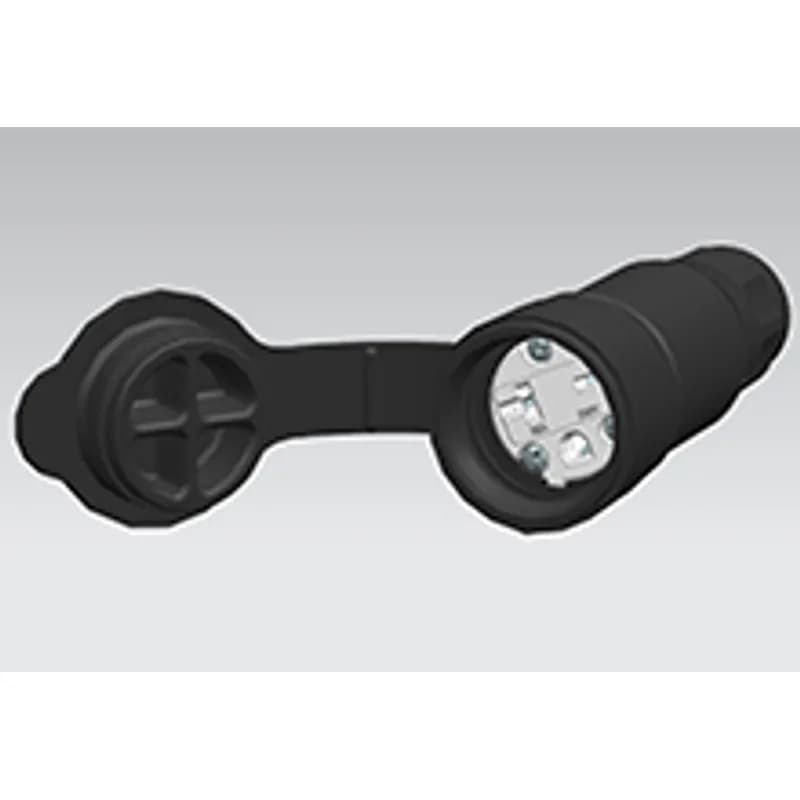 Watertite Extreme Extra Hard Outdoor Connector, 2 Pole/3 Wire, NEMA 6-20, 250V, Cord Grip Body Size F2, Black, Petrochemical Grade